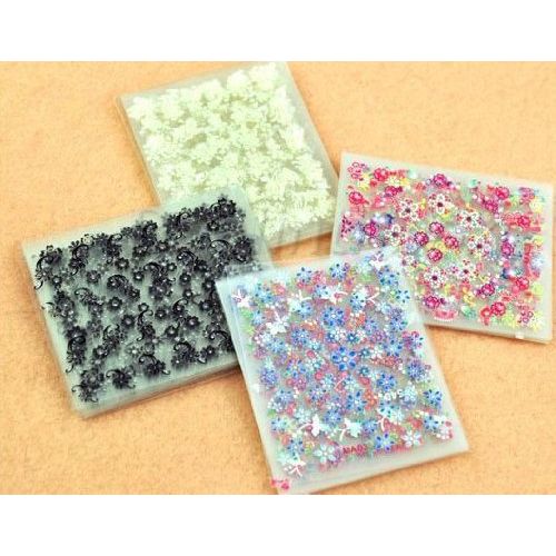 Fat-catz-copy-catz 10x Sheets of 3D Nail Art, Tips Stickers False Nail Design Manicure Decals Gems Glitter Toe Wraps, Body Art, Mobile Phone Stickers Bundle Various Designs