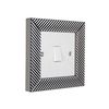 ElekTek Decorative Switch Surround Frame Cover Finger Plate Patterns Silver Black Diagonals
