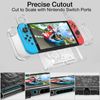 HEYSTOP Case Compatible with Nintendo Switch Dockable Clear Protective Case Cover Compatible with Nintendo Switch and Controller with a Switch Tempered Glass Screen Protector and Thumb Stick Caps