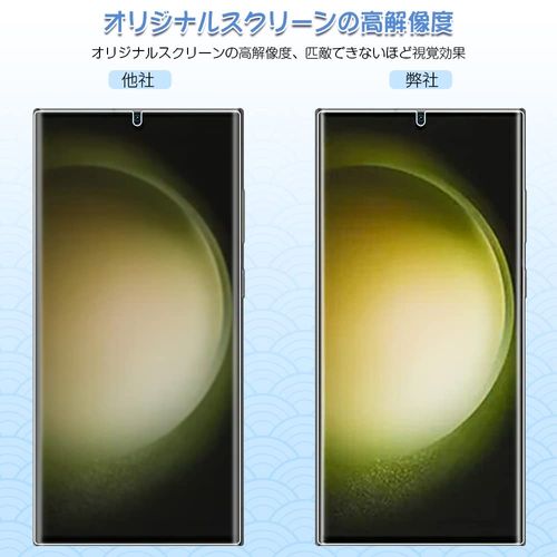 Besecou Galaxy S23 Ultra Film 2 + 2 Camera Films (Fingerprint Authentication Compatible) Soft TPU Material (Easy Installation / Guide Frame Included) Bubble Zero Scratch Repair High Transmittance
