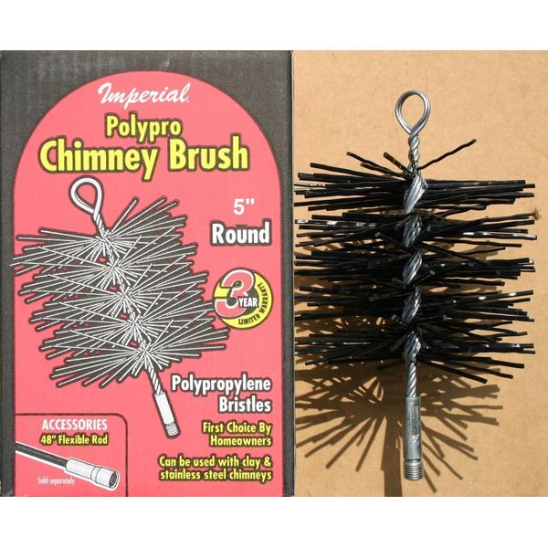 IMPERIAL 5" Round Poly Chimney Brush Heavy Duty NEW! FREE USA SHIPPING!