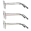 KoKoBin 3 Pack Round Frame Reading Glasses Blue Light Blocking Reader Metal Full Frame Retro Glasses (3 Pack, 3.5, diopters)