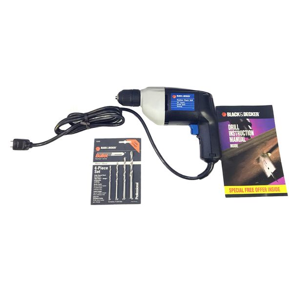 Black & Decker TS300 3/8” Electric Drill w/ Keyless Chuck 120V