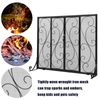 Sliding Door Fireplace Screen, Wrought Iron Mesh Spark Guard Protector for Ba...