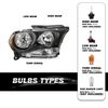 SOCKIR Left Driver Side Halogen Headlight Assembly Compatible with 2011 2012 2013 Dodge Durango w/o HID Black Housing