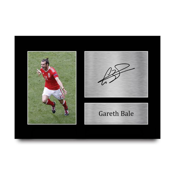 HWC Trading A4 Gareth Bale Wales Gifts Printed Signed Autograph Picture for Football Fans and Supporters