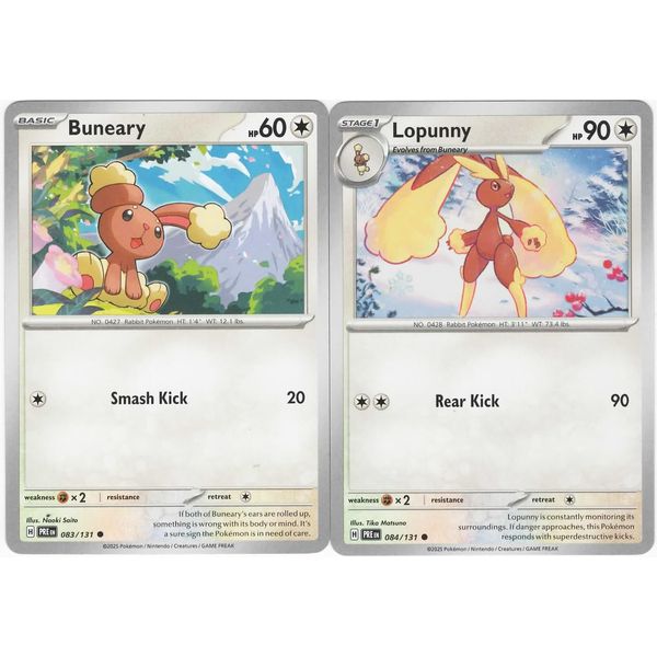 Lopunny & Buneary 084/131 – Prismatic Evolutions – 2 Card Lot