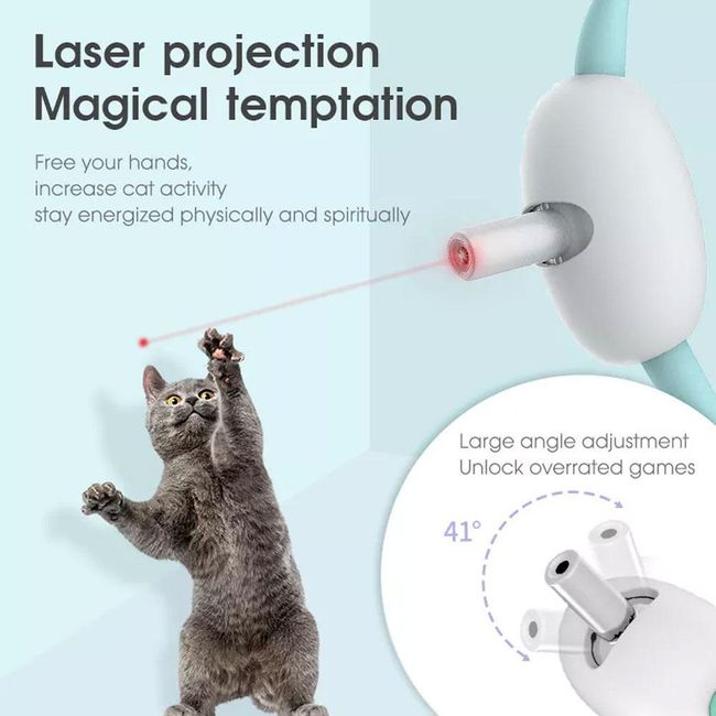 Automatic Laser Cat Collar Teasing Cat Collar Electric USB Charging Kitten Laser Collar Toy Interactive Training Pet Accessories