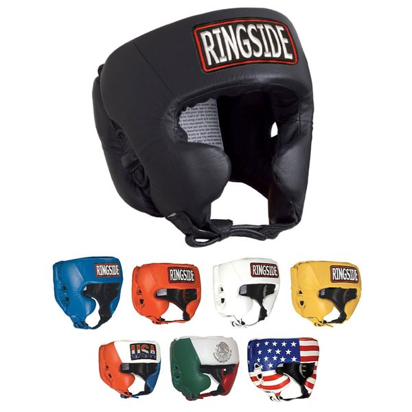 Ringside Competition-Like Boxing Headgear with Cheeks Black, Large