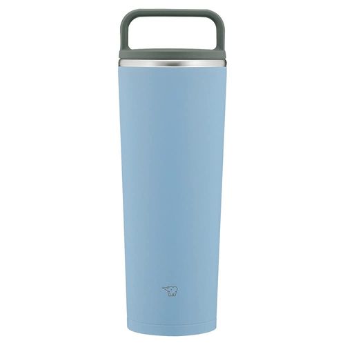 Zojirushi Mahobin SX-JA40-AM Water Bottle Tumbler with Lid & Carry Tumbler Portable Seamless Handle Type 13.5 fl oz (400 ml) Fog Blue Integrated Lid and Seal Easy to Clean Only 2 Pieces Wash