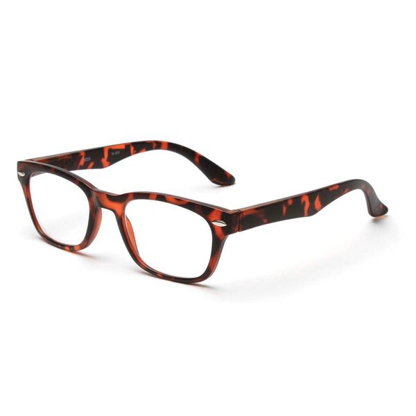 MIDI Midi Stylish Reading Glasses, Unisex, Men's, Women's, Wellington with Comfortable Spring Hinges, Brown Demi (M-203, C2, +1.25)