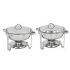 2PCS 8QT Chafing Dish Chafer +2 Rectangular Chafers w/Foldable Frame Legs 