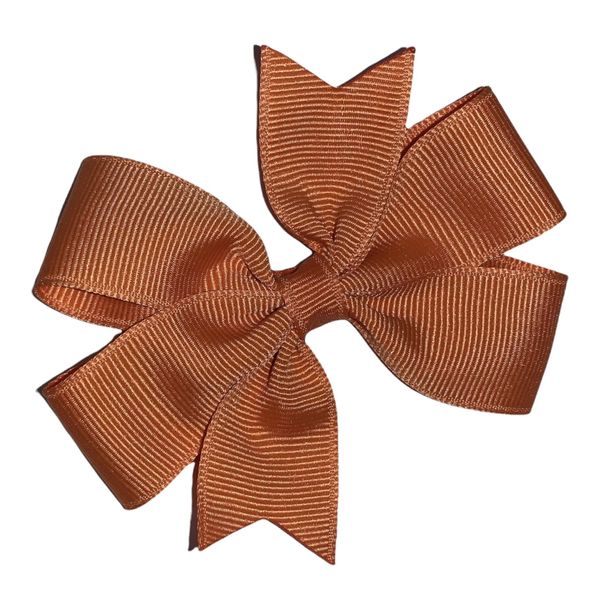 Solid Pumpkin Pie Orange Pinwheel Bow 3" MADE IN USA