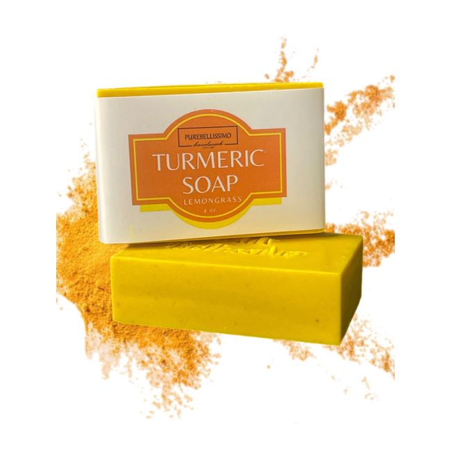 PureBellissimo Turmeric Soap Bar for Body & Face - Dark Spot, Acne, Skin Brightening, Made with Natural Ingredients,Gentle Soap – For All Skin Types – Made in USA 4oz Bar