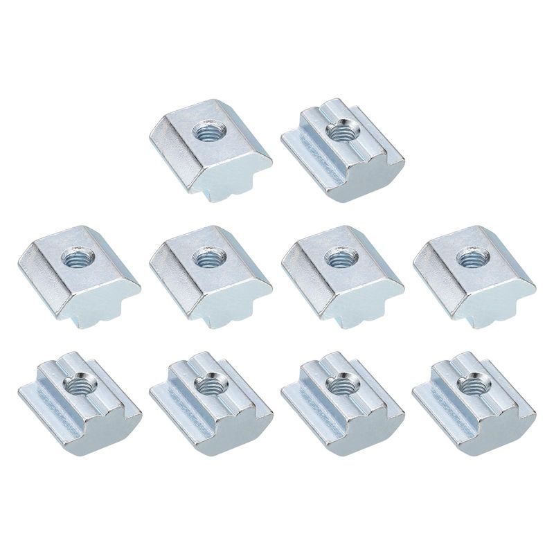 Uxcell 15-Pack M4 T-Nuts For 4040 Series – Nickel Plated Carbon Steel Sliding Nuts For Aluminum Extrusion Profiles (Silver)