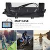 Map Case, Waterproof Map Holder, Hiking Map Pouch Holder with Clear Window & Lanyard, Transparent Plastic Case for Camping Documents and Electronics(Black)