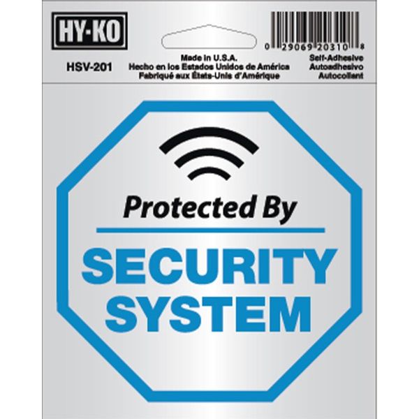 Hy-Ko™ 4X4" Self-Adhesive Security System Sign 4" x 4" (6 pcs.)
