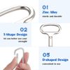Hotop Metal Triangular Key Meter Box Key Silver Triangle Socket Spanner Key with a Keychain for Gas Water Electric Meter Box Cabinet