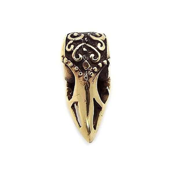 Raven Viking Celtic Beard Hair Bead (5mm hole, made from Solid Bronze)