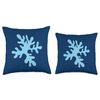 Danish Pastel Abstract Algae Modern Minimalist Blue Throw Pillow