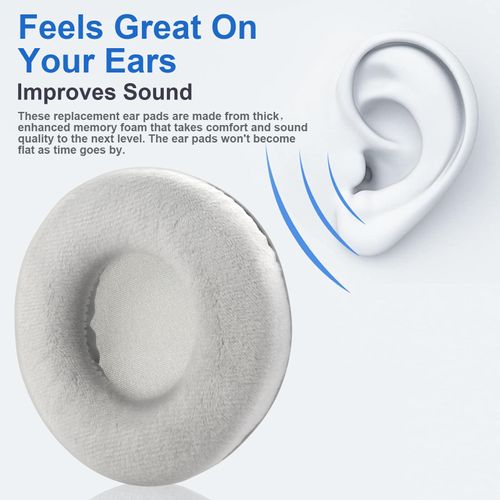 DT880 Velvet Ear Pads Replacement Ear Cushions Compatible with Beyerdynamic DT770/DT770 Pro/DT880/DT880 Pro/DT990/DT900 Pro Headphones Soft Velvet Memory Foam Earpads Earmuffs Ear Cups Cover (Gray)