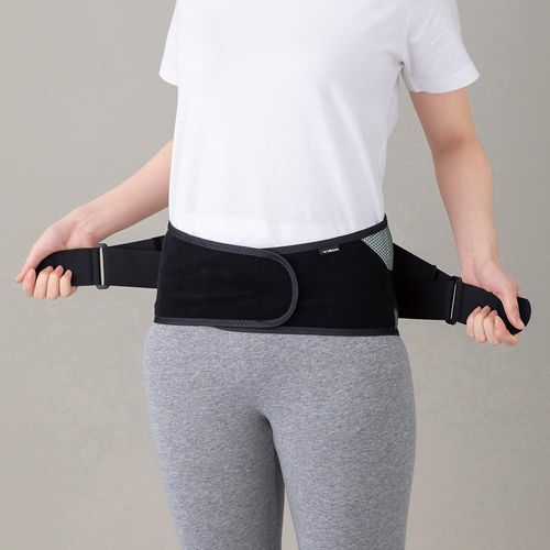 Mizuno Lumbar Pelvic Belt, Unisex, Sports, Work, Golf, Tennis, Fixed Power, Unisex, Black, black wide type