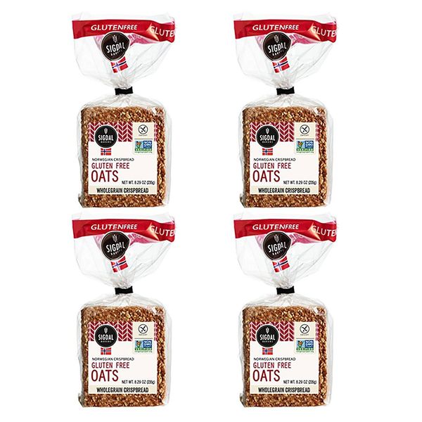 Sigdal Bakeri Gluten Free Oats, Wholegrain Crispbread, 8.29oz (Pack of 4)