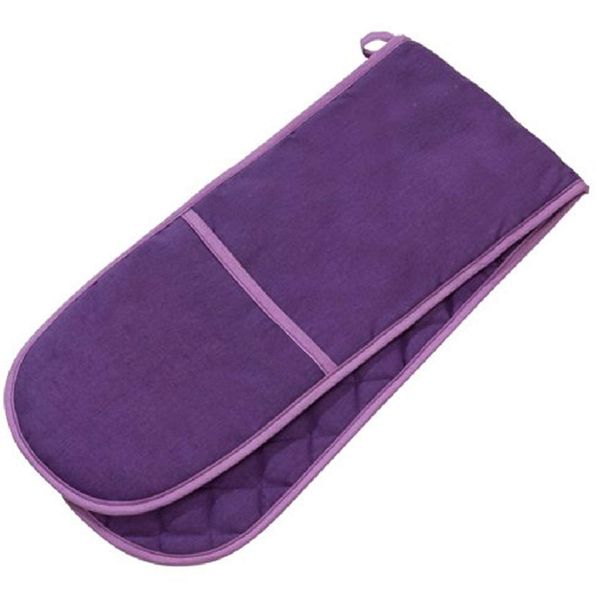 Prime Homewares Plain Purple Design Pot Holder, Double Oven Glove, Tea Towels, Apron, Plain Purple Design (Double Oven Glove)