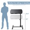 Angle Height Adjustable Rolling Laptop Desk  Notebook Table Stand W/ Casters