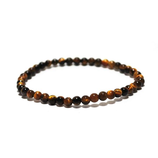 Grounding Stone - Reiki Energy Charged Tigers Eye Polished Crystal Beaded Bracelet (Beautifully Gift Wrapped)