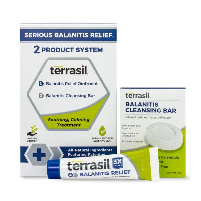 Balanitis Treatment 2-Product Ointment and Cleansing Bar System by Terrasil with