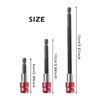 3-Piece Drill Bit Extension Set - 2.4", 4", 6" Long Impact Extensions for Drills and Drivers