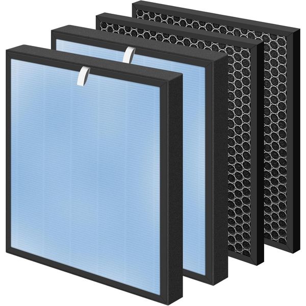 HSP001 True HEPA Filter Replacements Compatible with 2 Combo Sets,