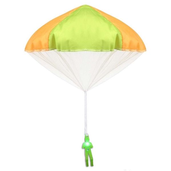 Light Up Tangle Free Toy Parachute Man Skydiver Green