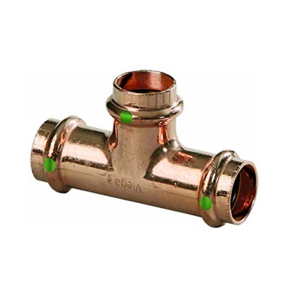 VIEGA 77377 Propress Zero Lead Copper Tee with 1/2" Press x Press (3-Pack)
