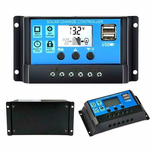 20A Solar Controller 12V / 24V Automatic Solar Charge Controller Blue+Black