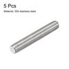 sourcing map 5Pcs M8 x 50mm Fully Threaded Rod 304 Stainless Steel Right Hand Threads