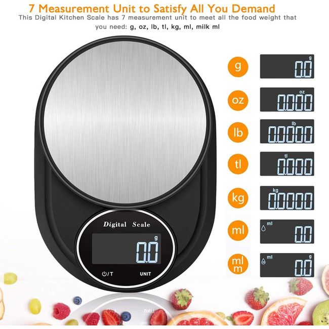 0.1g Digital Kitchen Scale, Premium Stainless Steel Food Scales Weight Gram  & Oz