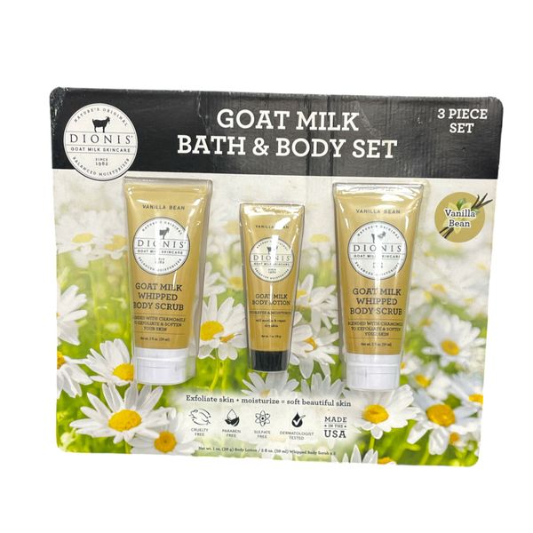 *Dionis Goat Milk Bath & Body Set Exfoliate-Mois