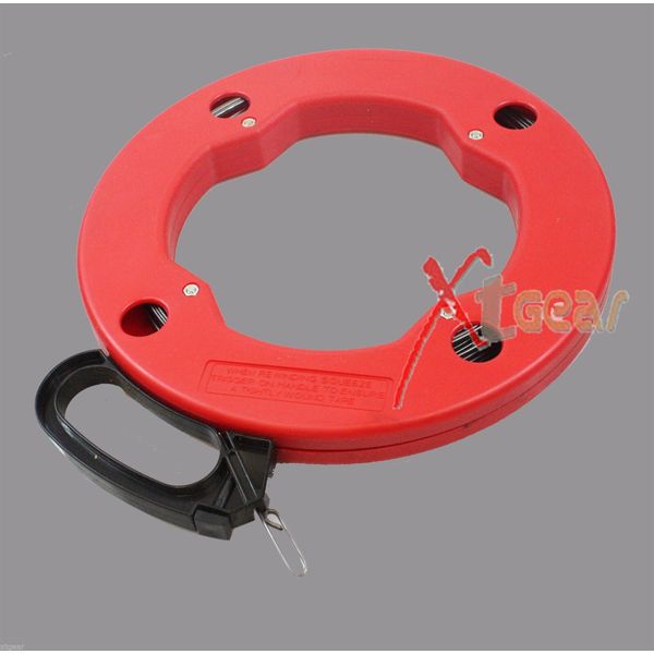 100ft Fish Tape Electrical Reel Tape Wire Wheel Cable Puller Electricians