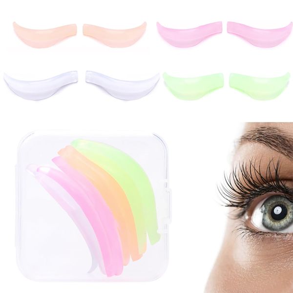 Eyelash Lifter Silicone Pads, Eyelash Perm Lot, Eyelash Lift Silicone Pads (Set of 4), 4 Sizes and Colors, Perfect for Lifting Eyelashes