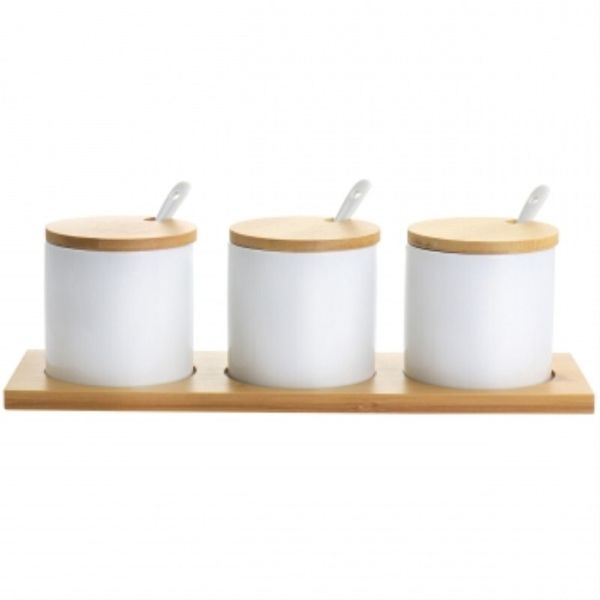 Gibson Elite Gracious Dining 10 Piece Fine Ceramic Condiment Jars Serving Set I