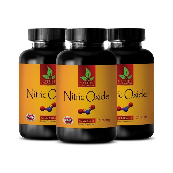 Brain and memory support - NITRIC OXIDE 2400mg - bodybuilding - 3 Bottles