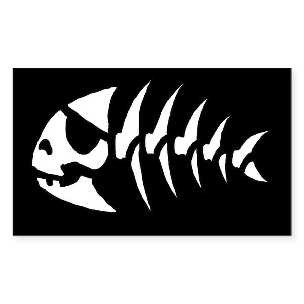 CafePress Pirate Fish Oval Sticker Rectangle Bumper Sticker Car Decal