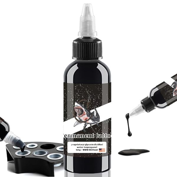 UMIKAkitchen Black Tattoo Ink - Permanent Body Make-up for Tattoo Lining & Shading tattoo ink veggie tribal ink (60ML)