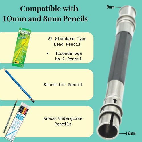 FoRapid Adjustable Dual Head Pencil Extender Holder Pencil Lengthener Pencil Saver Eco Friendly for Art Craft Hobby School Office Makeup Pencil Eyeliner Color Pencil Sketch Write Drawing Tool (5 PCS)