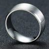 8mm Stainless Matte Brushed Classical Simple Plain Wedding Band Ring (Silver, 9.5)