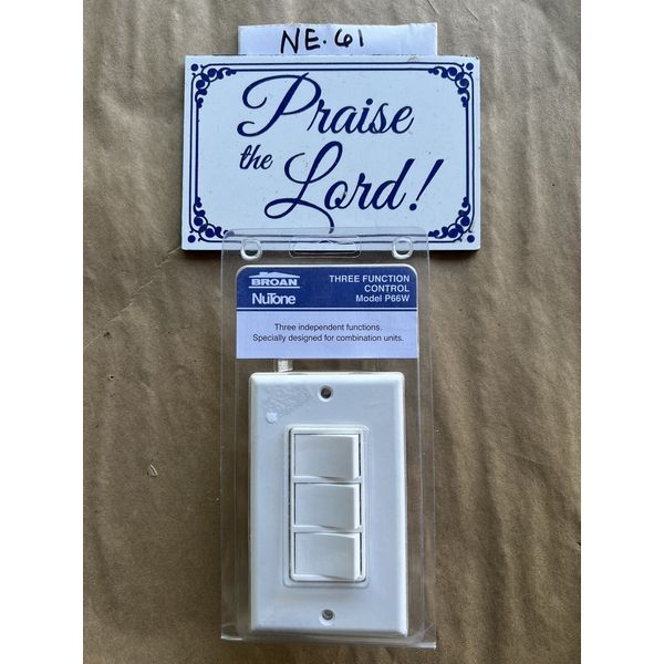 New Broan NuTone P66W 3-Function Wall Control Switch for Vent / Heater Fans 15A