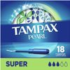 Tampax Pearl Tampons With Plastic Applicators Super Absorbency, Unscented 18 Count (Pack of 3)
