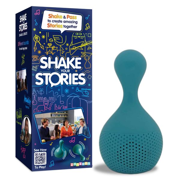 TOMY Games T73451 Shake your Stories, Family Game for 2+ players, Board Game For Adults And Kids Suitable From 4, 5, 6+ Years, Blue